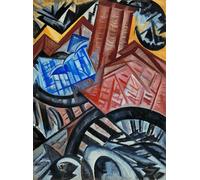 ARToPHIIU Famous Painting Picture Art Print Canvas Prints Art Factory and the Bridge by Olga Rozanova Oil Painting Artwork for Home Decor 60x90cm