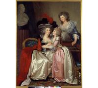 ARToPHIIU Famous Painting Picture Art Print Canvas Prints Art Family Portrait Family of the Nobility a Mother Daughter and Next Painting by Jean Laurent Mosnier for Home Decor 60x90cm