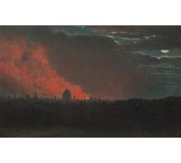 ARToPHIIU Famous Painting Picture Art Print Canvas Prints Art Fire in London Seen From Hampstead by John Constable Oil Painting Artwork for Home Decor 60x90cm