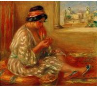 ARToPHIIU Famous Painting Picture Art Print Canvas Prints Art Gabrielle in Algerian by Pierre Auguste Renoir Oil Painting Artwork for Home Decor 60x90cm
