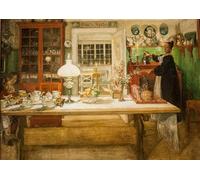 ARToPHIIU Famous Painting Picture Art Print Canvas Prints Art Getting ready for a game by Carl Larsson Oil Painting Artwork for Home Decor 60x90cm