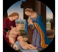 ARToPHIIU Famous Painting Picture Art Print Canvas Prints Art Lady Adoring the Child with the Infant Saint John the Baptist and an Angel by Lorenzo Di Credi Oil Painting Artwork for Home Decor 60x90cm