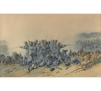 ARToPHIIU Famous Painting Picture Art Print Canvas Prints Art Last Stand of the Guards At the Sandbag Redout by Orlando Norie Oil Painting Artwork for Home Decor 60x90cm