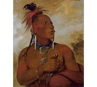 ARToPHIIU Famous Painting Picture Art Print Canvas Prints Art Little White Animal a Distinguished Brave by George Catlin Oil Painting Artwork for Home Decor 60x90cm