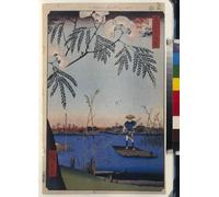 ARToPHIIU Famous Painting Picture Art Print Canvas Prints Art One Hundred Famous Sights of Edo the Ayase River and Kanegafuchi by Utagawa Hiroshige Oil Painting Artwork for Home Decor 60x90cm
