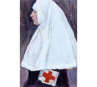 ARToPHIIU Famous Painting Picture Art Print Canvas Prints Art Portrait of E.p. Nesterova Dressed As a Nurse by Mikhail Nesterov Oil Painting Artwork for Home Decor 60x90cm