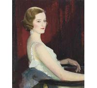 ARToPHIIU Famous Painting Picture Art Print Canvas Prints Art Portrait of Miss Beaton by George Spencer Watson Oil Painting Artwork for Home Decor 60x90cm