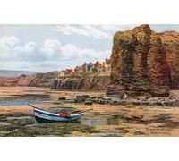 ARToPHIIU Famous Painting Picture Art Print Canvas Prints Art Robin Hood's Bay From the Sands by Alfred Robert Quinton Oil Painting Artwork for Home Decor 60x90cm