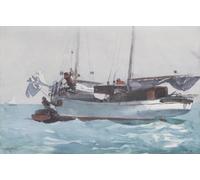 ARToPHIIU Famous Painting Picture Art Print Canvas Prints Art Taking on Wet Provisions by Winslow Homer Oil Painting Artwork for Home Decor 60x90cm