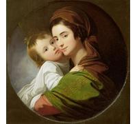 ARToPHIIU Famous Painting Picture Art Print Canvas Prints Art the Artist's Wife Elizabeth and Their Son Raphael by Benjamin West Oil Painting Artwork for Home Decor 60x90cm