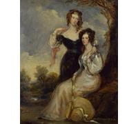 ARToPHIIU Famous Painting Picture Art Print Canvas Prints Art the Countess of Chesterfield and the Hon Mrs George Anson Daughters of Cecil by Francis Grant Oil Painting Artwork for Home Decor 60x90cm