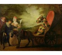 ARToPHIIU Famous Painting Picture Art Print Canvas Prints Art the Harlequin Emperor of the Moon by Jean Antoine Watteau Oil Painting Artwork for Home Decor 60x90cm