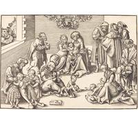 ARToPHIIU Famous Painting Picture Art Print Canvas Prints Art the Holy Kinship by Lucas Cranach the Elder Oil Painting Artwork for Home Decor 60x90cm