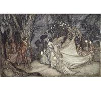 ARToPHIIU Famous Painting Picture Art Print Canvas Prints Art the Meeting of Oberon and Titania by Arthur Rackham Oil Painting Artwork for Home Decor 60x90cm