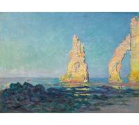 ARToPHIIU Famous Painting Picture Art Print Canvas Prints Art the Needle Rock At Étretat Low Tide by Claude Monet Oil Painting Artwork for Home Decor 60x90cm