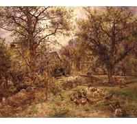 ARToPHIIU Famous Painting Picture Art Print Canvas Prints Art the Old Watermill by William Huggins Oil Painting Artwork for Home Decor 60x90cm