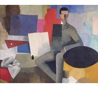 ARToPHIIU Famous Painting Picture Art Print Canvas Prints Art the Seated Man or the Architect by Roger De La Fresnaye Oil Painting Artwork for Home Decor 60x90cm