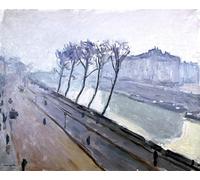 ARToPHIIU Famous Painting Picture Art Print Canvas Prints Art the Seine At Paris Early by Albert Marquet Oil Painting Artwork for Home Decor 60x90cm