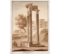 ARToPHIIU Famous Painting Picture Art Print Canvas Prints Art the Temple of Jupiter Tonans Restored by Agostino Tofanelli Oil Painting Artwork for Home Decor 60x90cm