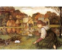 ARToPHIIU Famous Painting Picture Art Print Canvas Prints Art the White Animal by John Roddam Spencer Stanhope Oil Painting Artwork for Home Decor 60x90cm