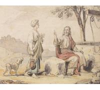 ARToPHIIU Famous Painting Picture Art Print Canvas Prints Art The Woman at the Well by John Martins Oil Painting Artwork for Home Decor 60x90cm