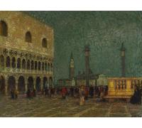 ARToPHIIU Famous Painting Picture Art Print Canvas Prints Art Venice St. Mark's Square by Henri Eugene Augustin Le Sidaner Oil Painting Artwork for Home Decor 60x90cm