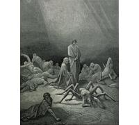 ARToPHIIU Famous Painting Picture Art Print Canvas Prints Art Virgil and Dante Looking At the Spider Woman Illustration by Gustave Dore Oil Painting Artwork for Home Decor 60x90cm
