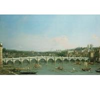 ARToPHIIU Famous Painting Picture Art Print Canvas Prints Art Westminster Bridge from the North with Lambeth Palace in distance by Antonio Canal Oil Painting Artwork for Home Decor 60x90cm