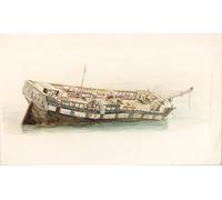 ARToPHIIU Famous Painting Picture Art Print Canvas Prints Art Wreck of a Man of War by Charles Napier Hemy Oil Painting Artwork for Home Decor 60x90cm