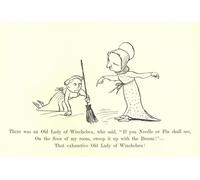 ARToPHIIU Paintings Picture There Was an Old Lady Winchelsea Who Said If You Needle or Pin Shall See on the Floor My Room Sweep It Up with the Broom by Edward Leaars for Home Decor 60x90cm