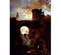 ARToPHIIU Vintage Canvas Painting Print Artwork Poster Print Artwork a Capriiccio of a Ruined Temple by Hubert Robert Picture on Canvas for Home Decor 60x90cm