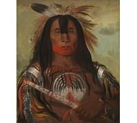ARToPHIIU Vintage Canvas Painting Print Artwork Poster Print Artwork Animal Back Fat Head Chief Blood Tribe by George Catlin Picture on Canvas for Home Decor 60x90cm