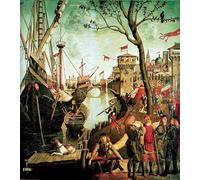 ARToPHIIU Vintage Canvas Painting Print Artwork Poster Print Artwork Arrival of Saint Ursula in Cologne During the Siege by Vittore Carpaccio Picture on Canvas for Home Decor 60x90cm