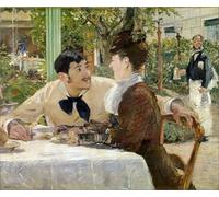 ARToPHIIU Vintage Canvas Painting Print Artwork Poster Print Artwork Chez Le Pere Lathuille by Edouard Manet Picture on Canvas for Home Decor 60x90cm