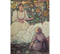 ARToPHIIU Vintage Canvas Painting Print Artwork Poster Print Artwork Cinderella and Her Godmother by Lucien Pissarro Picture on Canvas for Home Decor 60x90cm