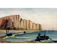 ARToPHIIU Vintage Canvas Painting Print Artwork Poster Print Artwork Cliffs by Henri Rousseau Picture on Canvas for Home Decor 60x90cm