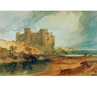 ARToPHIIU Vintage Canvas Painting Print Artwork Poster Print Artwork Conway Castle by Mallord William Turner Picture on Canvas for Home Decor 60x90cm