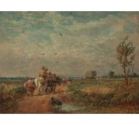 ARToPHIIU Vintage Canvas Painting Print Artwork Poster Print Artwork Going to the Hayfield by David Cox Picture on Canvas for Home Decor 60x90cm