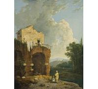 ARToPHIIU Vintage Canvas Painting Print Artwork Poster Print Artwork Hadrian's Villa Tivoli by Famous Artist Picture on Canvas for Home Decor 60x90cm