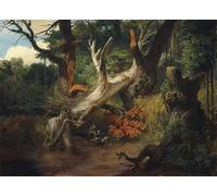 ARToPHIIU Vintage Canvas Painting Print Artwork Poster Print Artwork Hunting in the Pontine Marshes by Emile Jean Horace Vernet Picture on Canvas for Home Decor 60x90cm