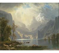 ARToPHIIU Vintage Canvas Painting Print Artwork Poster Print Artwork In the Sierras Albert Bierstadt Picture on Canvas for Home Decor 60x90cm