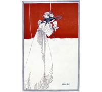 ARToPHIIU Vintage Canvas Painting Print Artwork Poster Print Artwork Isolde Drinking From a Glass From Richard Wagner's Opera Tristan by Aubrey Beardsley Picture on Canvas for Home Decor 60x90cm