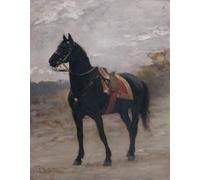 ARToPHIIU Vintage Canvas Painting Print Artwork Poster Print Artwork Le Cheval Noir Du Général Boulanger by Edouard Bernard Debat-ponsan Picture on Canvas for Home Decor 60x90cm