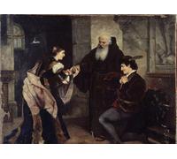 ARToPHIIU Vintage Canvas Painting Print Artwork Poster Print Artwork Le Mariage De Romeo Et Juliette by Moritz Ludwig Von Schwind Picture on Canvas for Home Decor 60x90cm