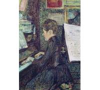 ARToPHIIU Vintage Canvas Painting Print Artwork Poster Print Artwork Mademoiselle Dihau At the Piano by Henri De Toulouse Lautrec Picture on Canvas for Home Decor 60x90cm