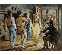 ARToPHIIU Vintage Canvas Painting Print Artwork Poster Print Artwork Merrymaking At a Wayside Inn by John Lewis Krimmel Picture on Canvas for Home Decor 60x90cm