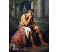 ARToPHIIU Vintage Canvas Painting Print Artwork Poster Print Artwork Oedipus and Antigone by Johann Peter Krafft Picture on Canvas for Home Decor 60x90cm