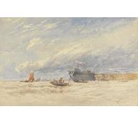 ARToPHIIU Vintage Canvas Painting Print Artwork Poster Print Artwork on the Medway by David Cox Picture on Canvas for Home Decor 60x90cm