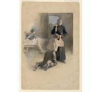 ARToPHIIU Vintage Canvas Painting Print Artwork Poster Print Artwork on Your Knees and Swear It by Albert Lynch Picture on Canvas for Home Decor 60x90cm