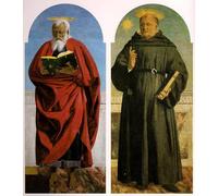 ARToPHIIU Vintage Canvas Painting Print Artwork Poster Print Artwork Polyptych of Saint Augustine Piero della Francesca Picture on Canvas for Home Decor 60x90cm